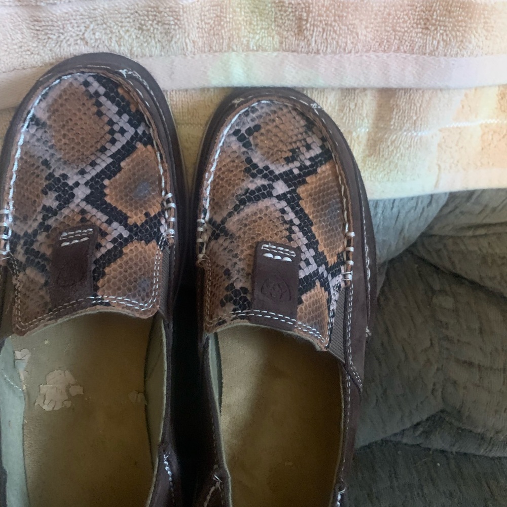 Ariat Women’s Brown Snake-Print Slip-On Loafers